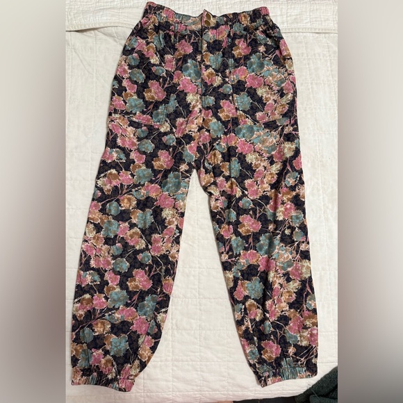 Anthropologie Anisa Floral Corduroy Joggers Size Small - Picture 1 of 7